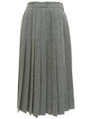 Grey wool herringbone pattern skirt