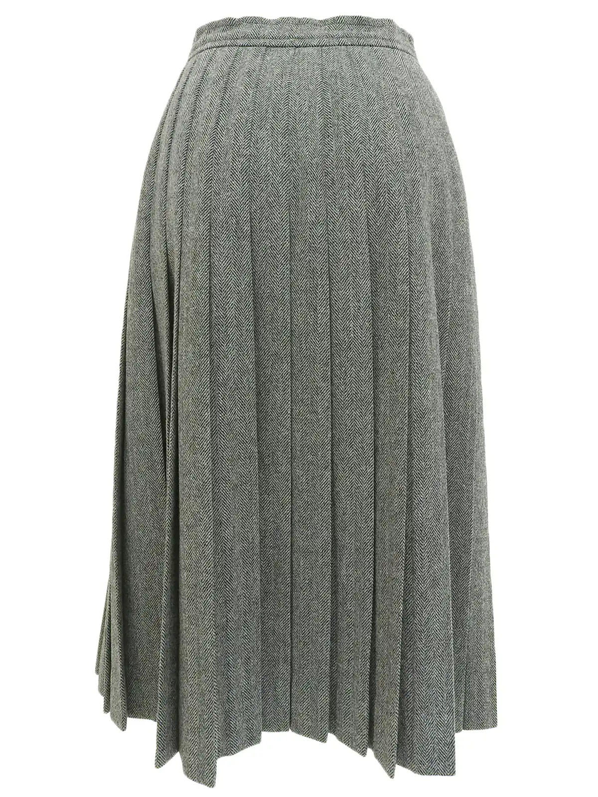 Grey wool herringbone pattern skirt