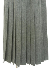 Grey wool herringbone pattern skirt
