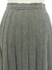 Grey wool herringbone pattern skirt