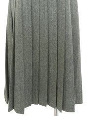 Grey wool herringbone pattern skirt