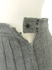 Grey wool herringbone pattern skirt