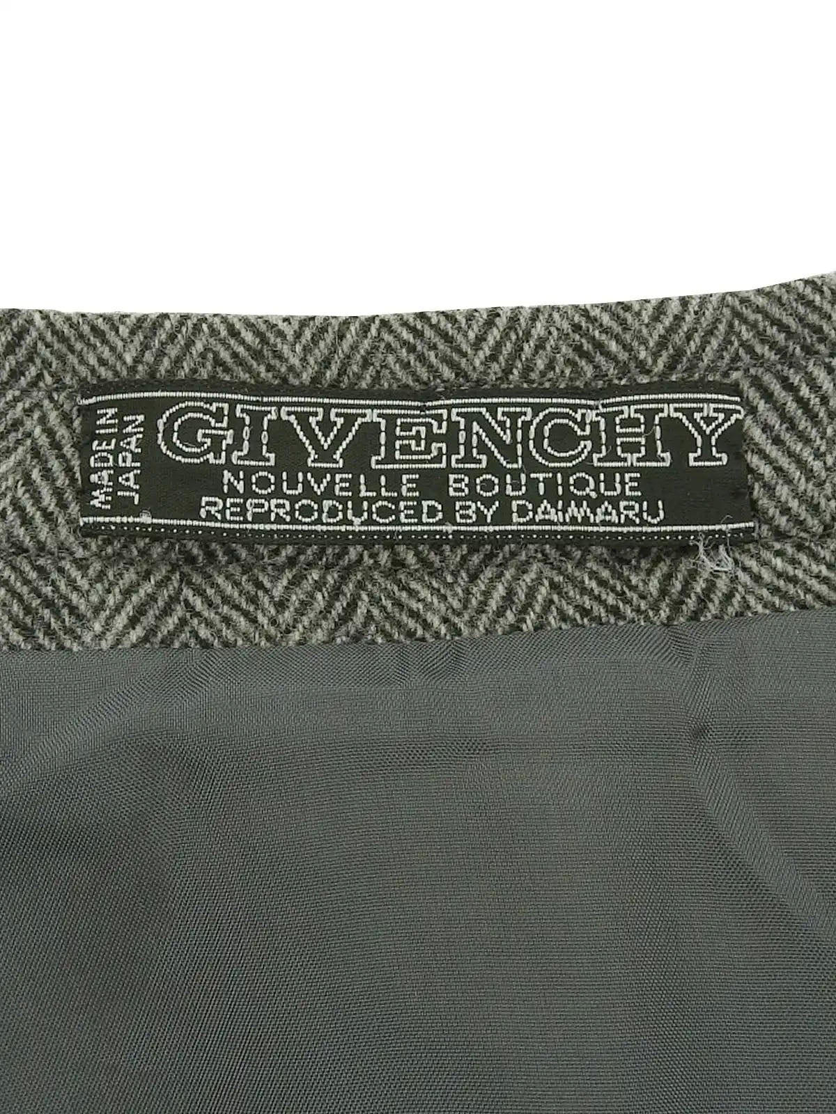 Grey wool herringbone pattern skirt