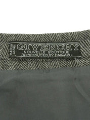 Grey wool herringbone pattern skirt