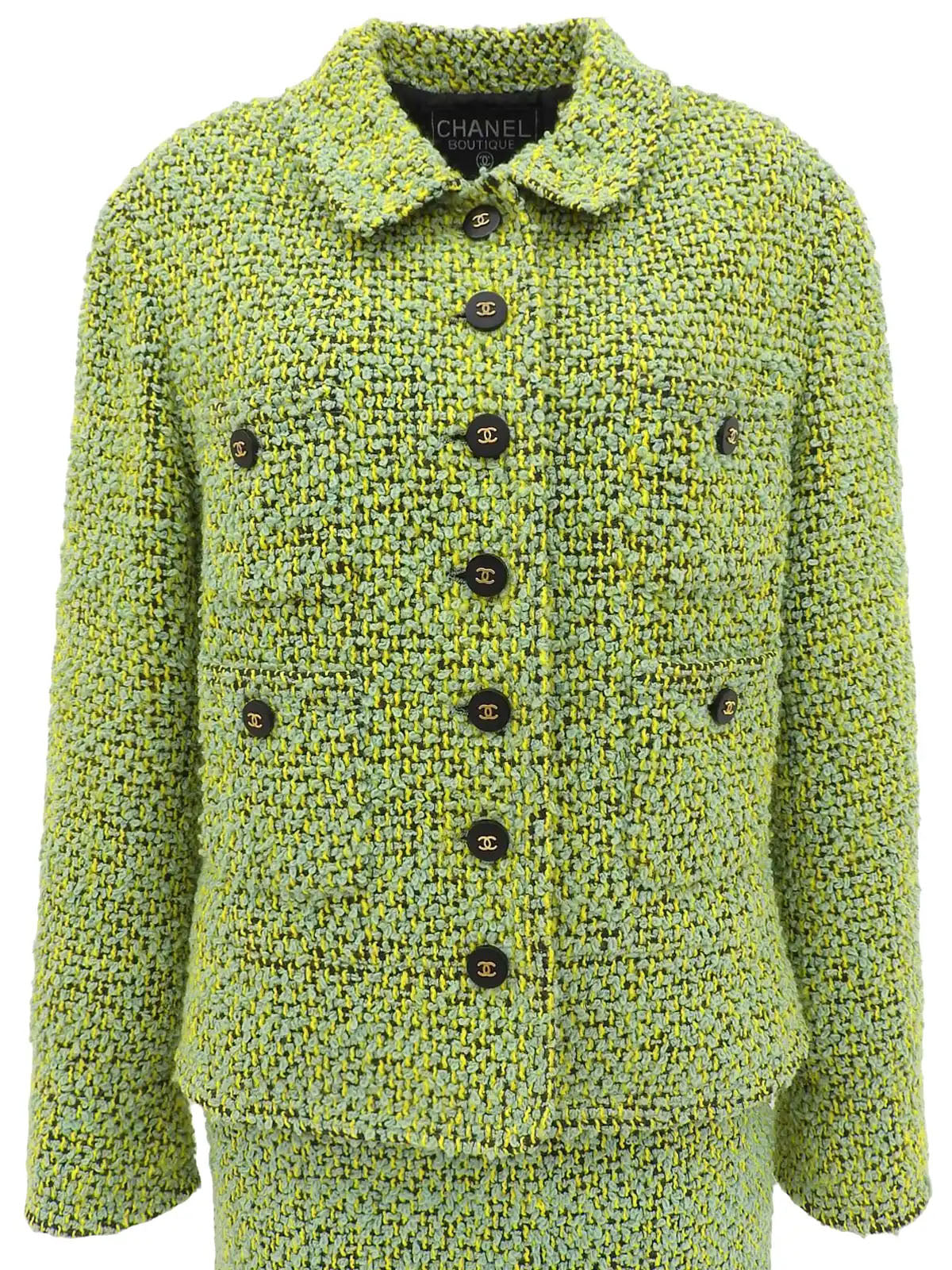 1994 Tweed CC Mark Button Set, Green/Multi