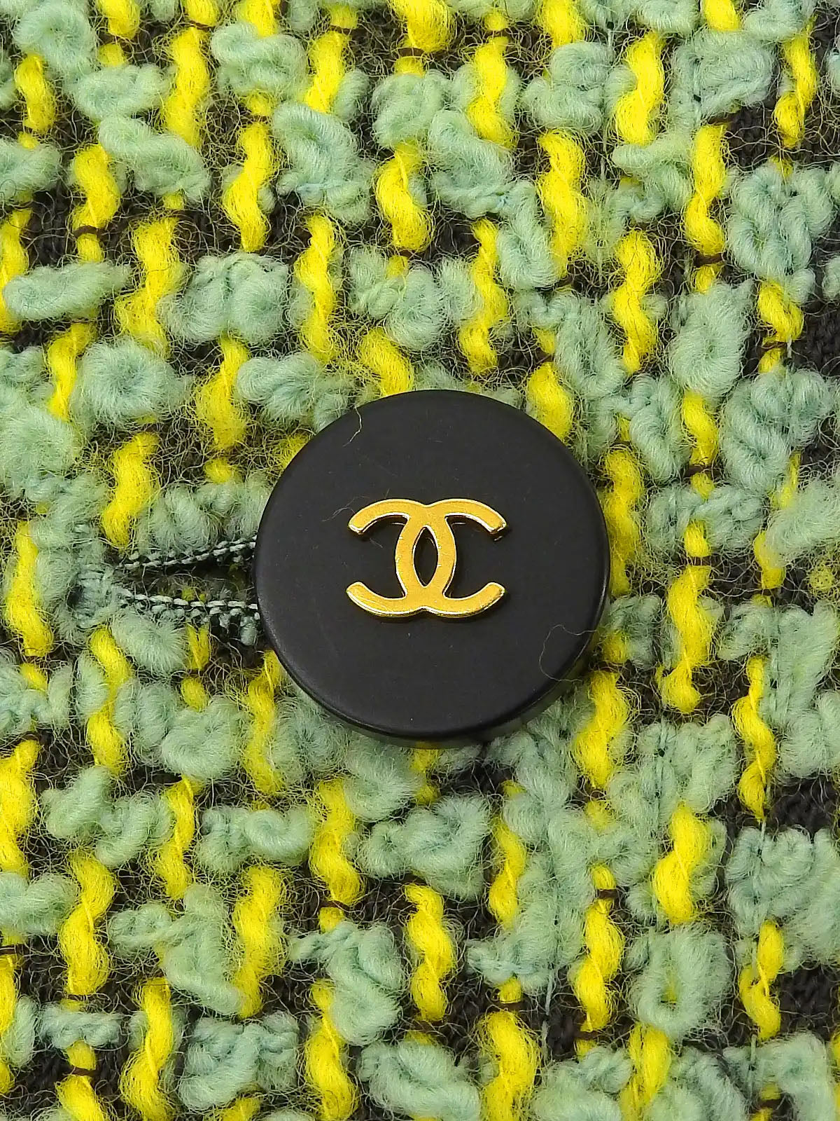 1994 Tweed CC Mark Button Set, Green/Multi
