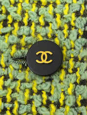 1994 Tweed CC Mark Button Set, Green/Multi