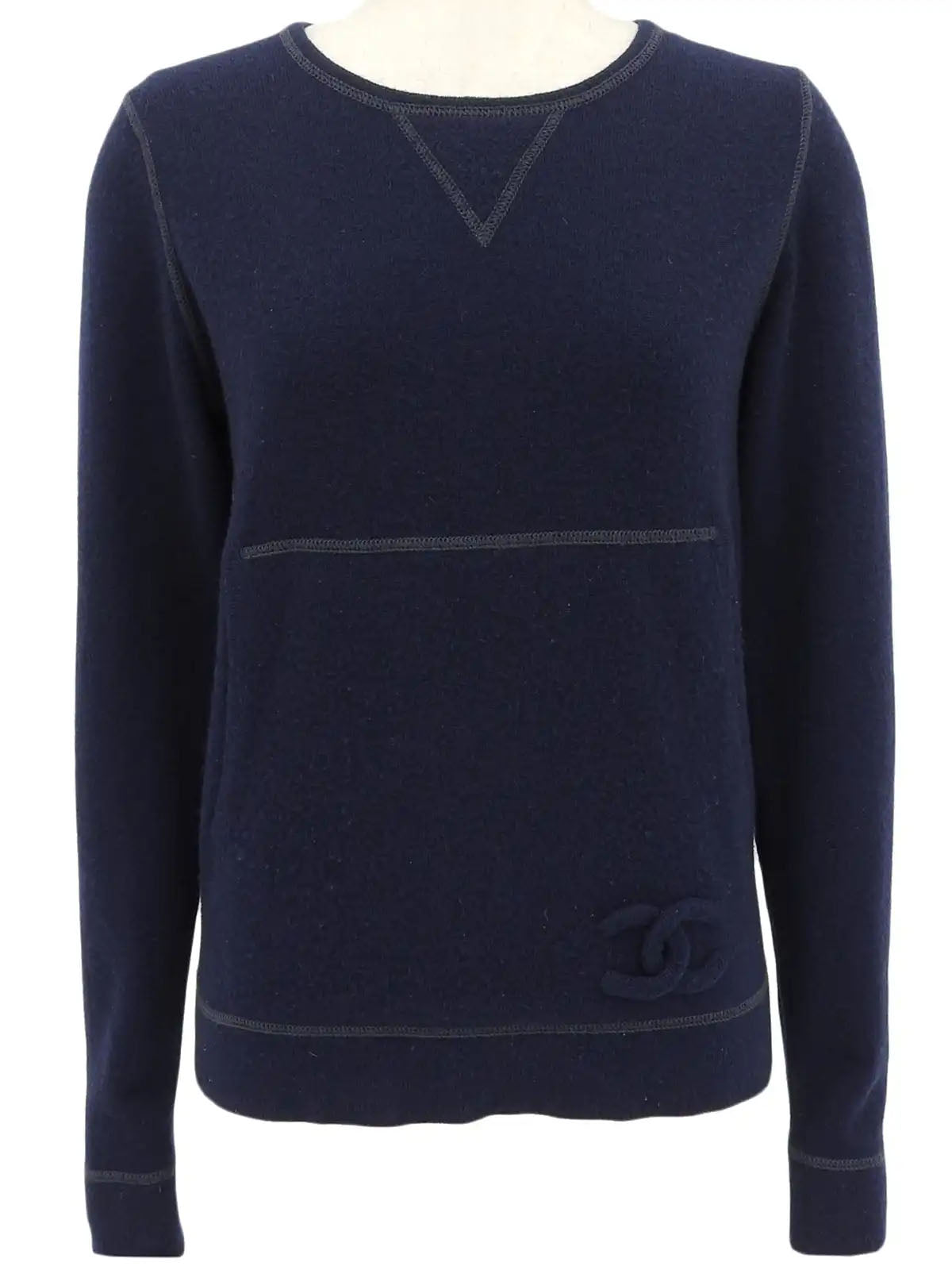 CC Mark Cashmere Knit Top Navy