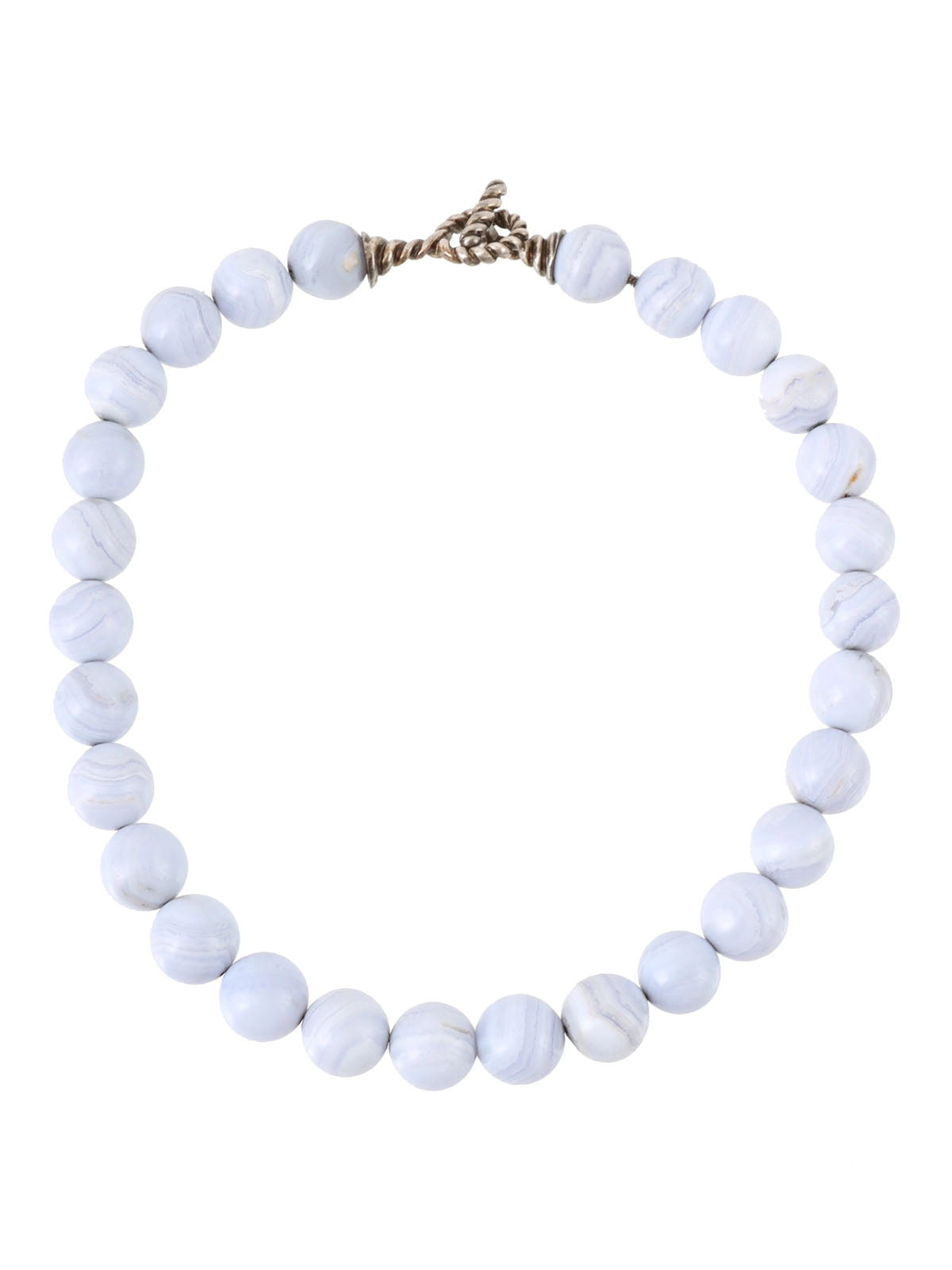 Blue Agate Necklace Baby Blue/Silver