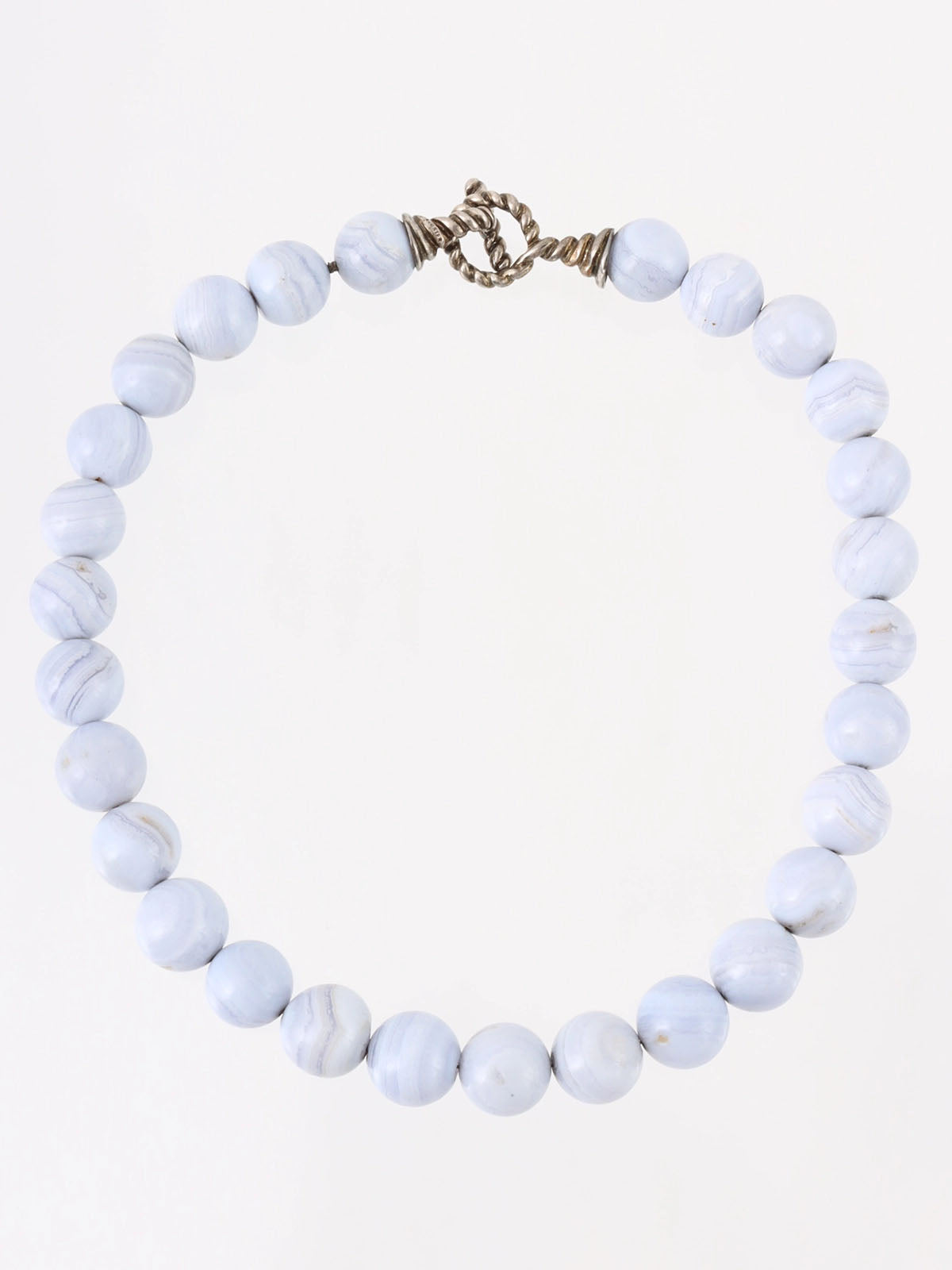 Blue Agate Necklace Baby Blue/Silver