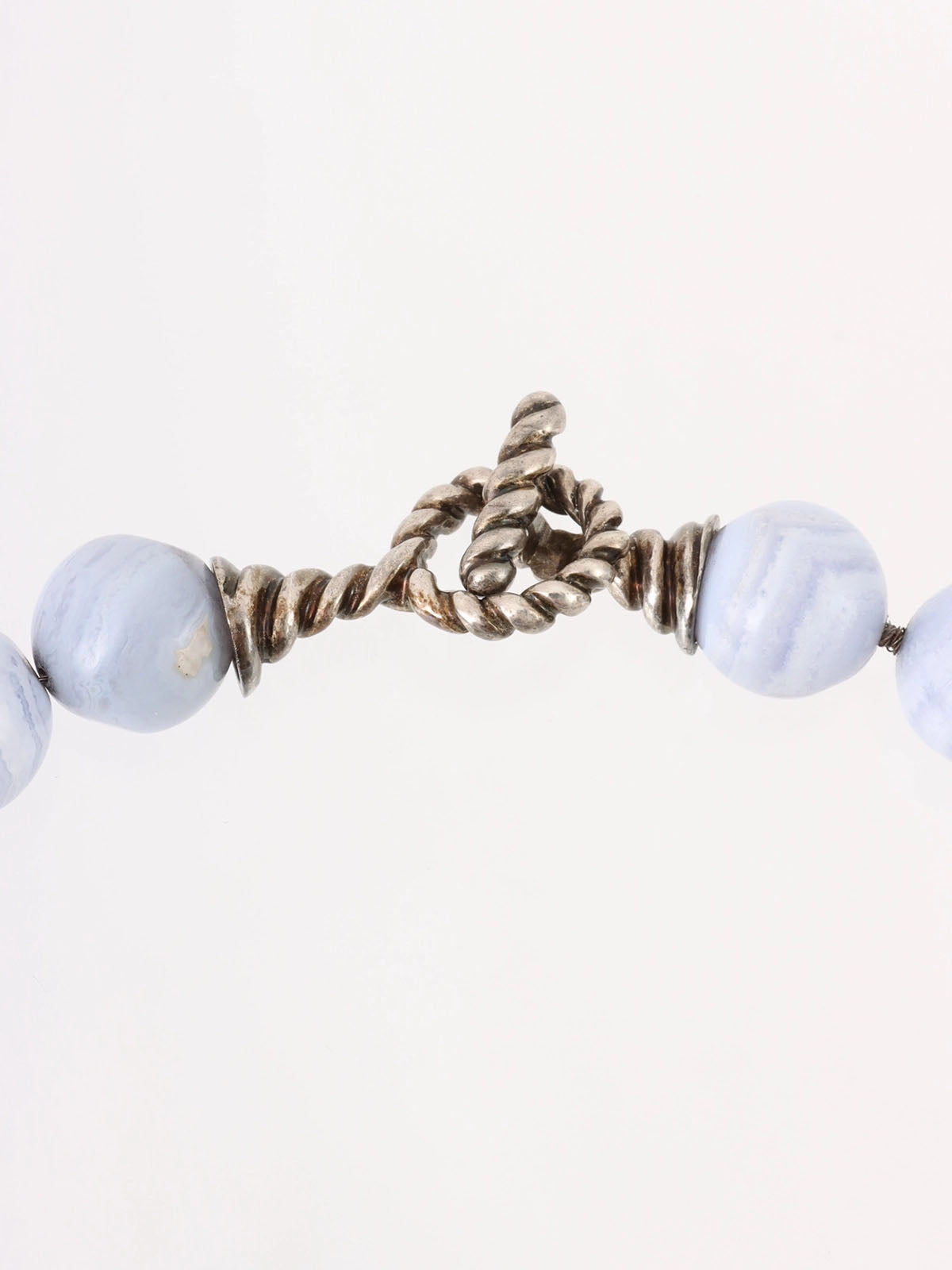 Blue Agate Necklace Baby Blue/Silver