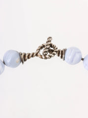 Blue Agate Necklace Baby Blue/Silver