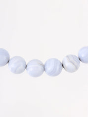 Blue Agate Necklace Baby Blue/Silver