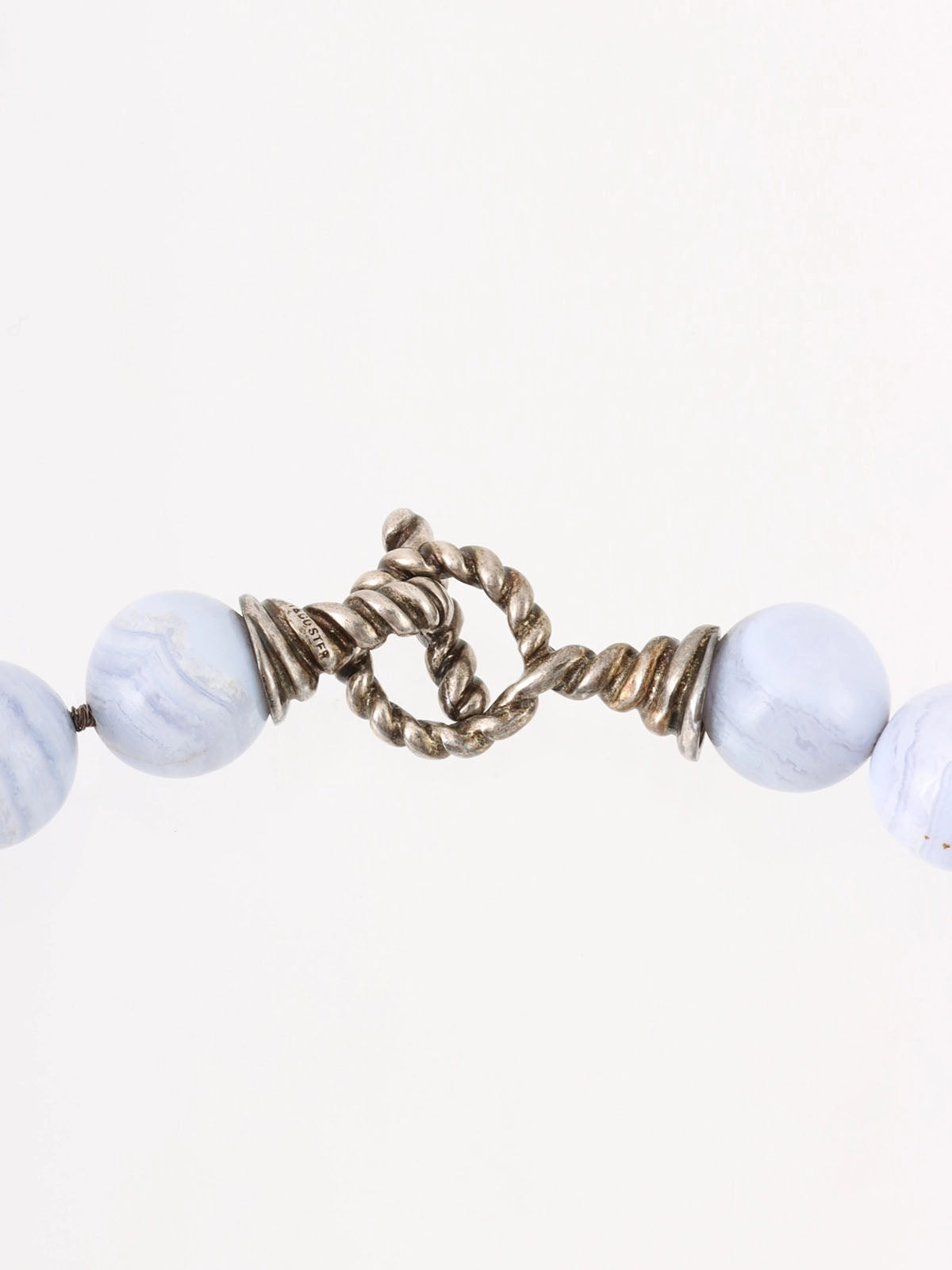 Blue Agate Necklace Baby Blue/Silver