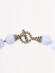 Blue Agate Necklace Baby Blue/Silver