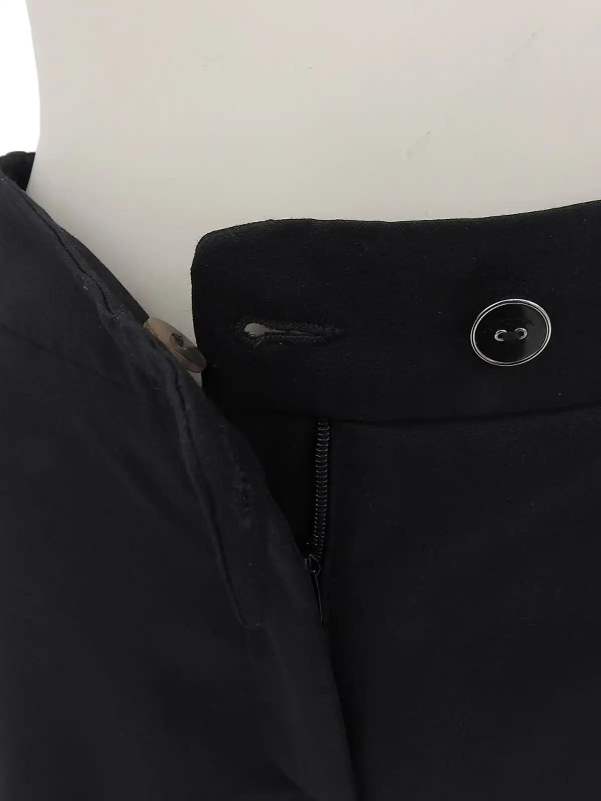 ウールロングパンツ　ブラック