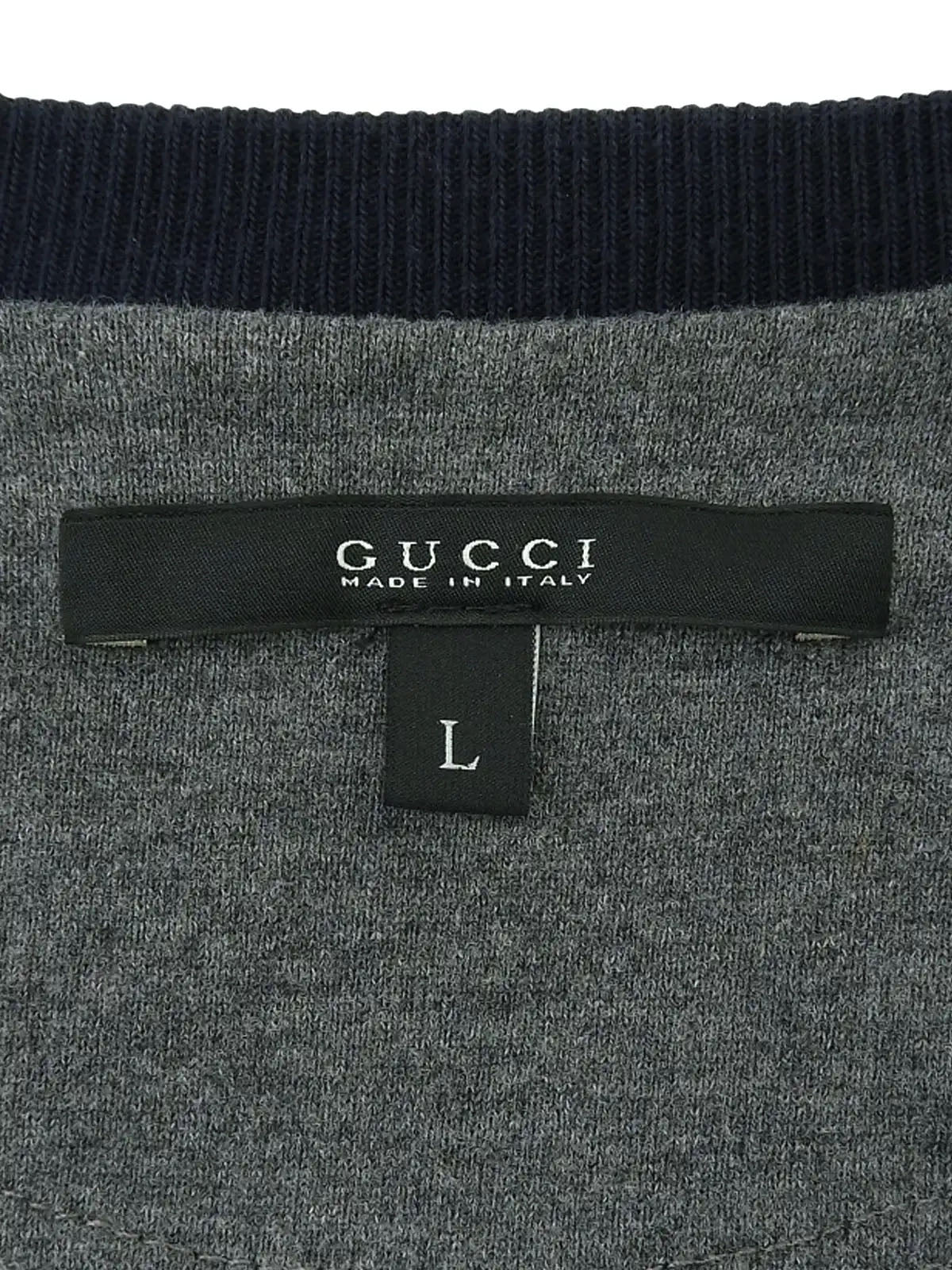 Logo design print raglan long sleeve top in gray/navy