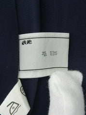 Navy wool round button set-up