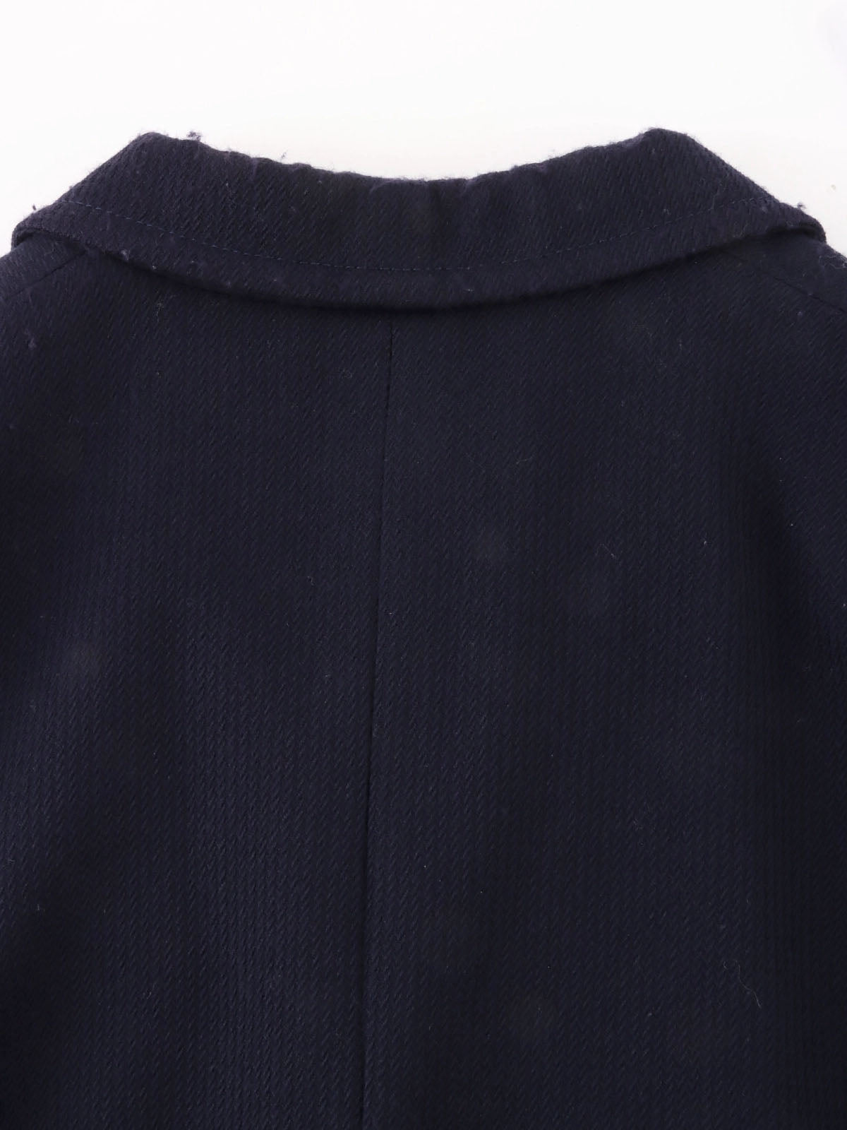 Navy wool round button set-up