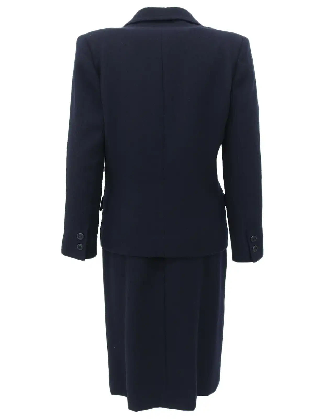 Navy wool round button set-up