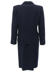 Navy wool round button set-up