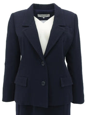 Navy wool round button set-up