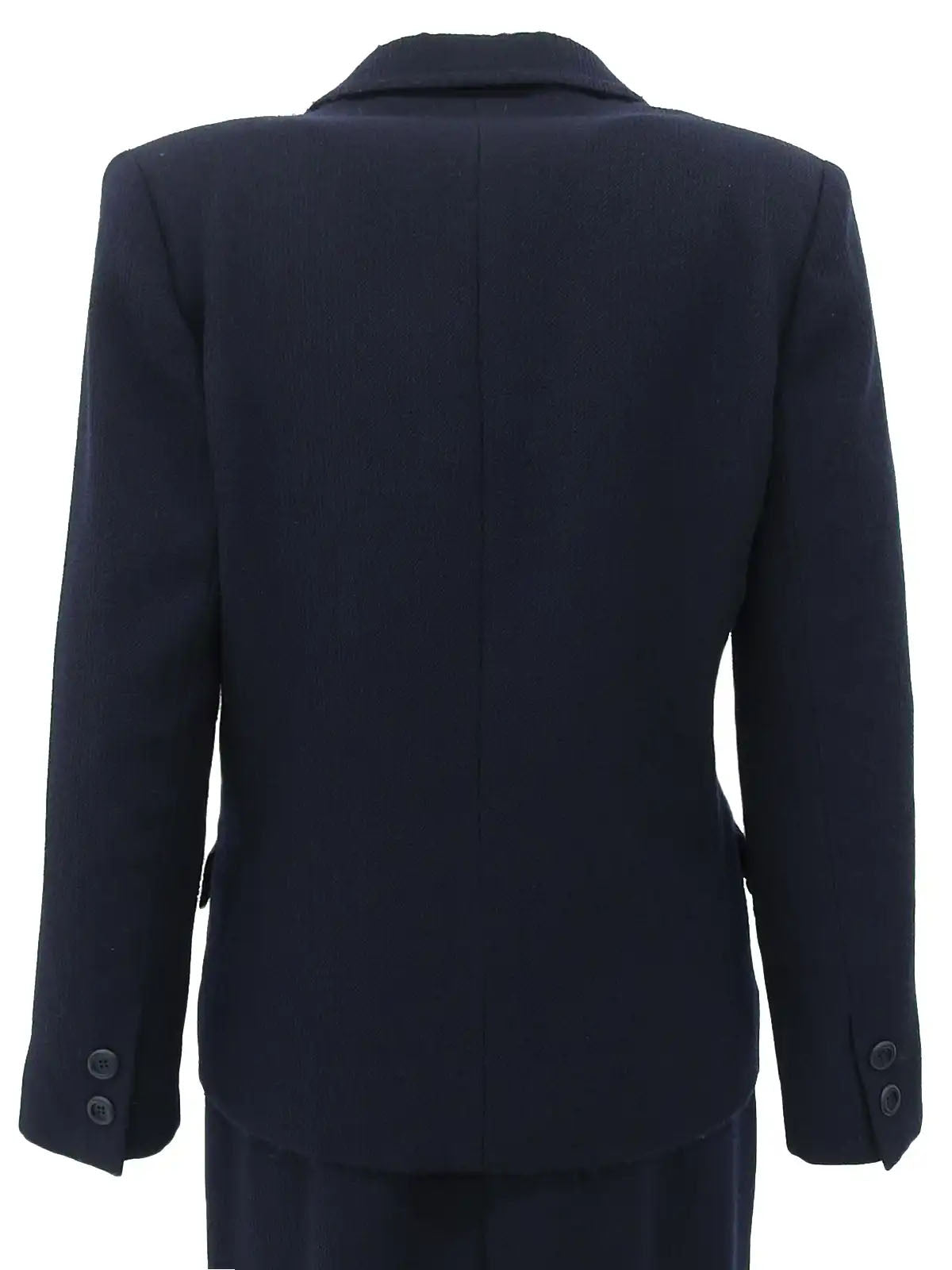 Navy wool round button set-up