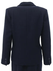 Navy wool round button set-up