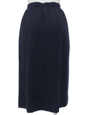 Navy wool round button set-up