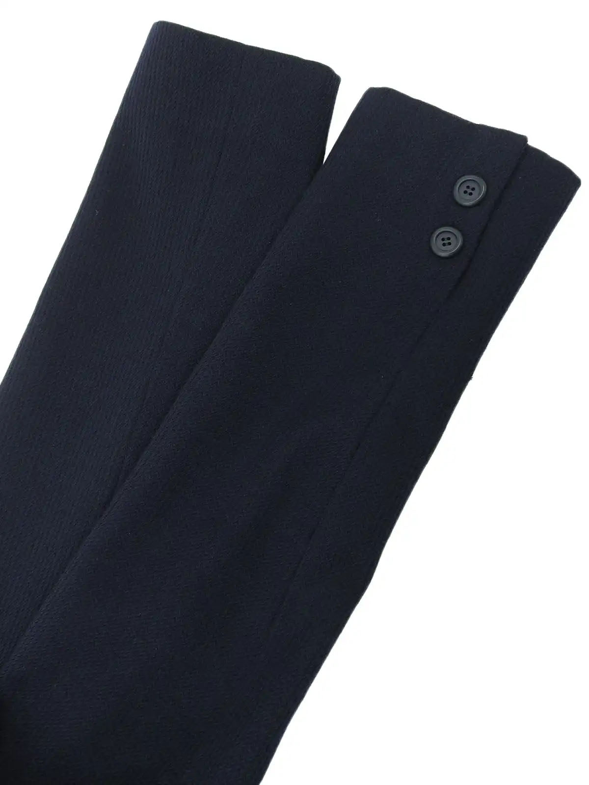 Navy wool round button set-up