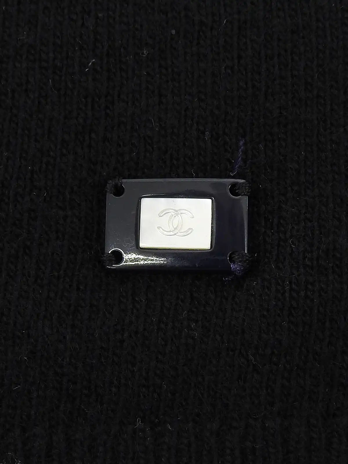 2002年製　カシミアミニCCマークプレートノースリーブニットトップス　ブラック