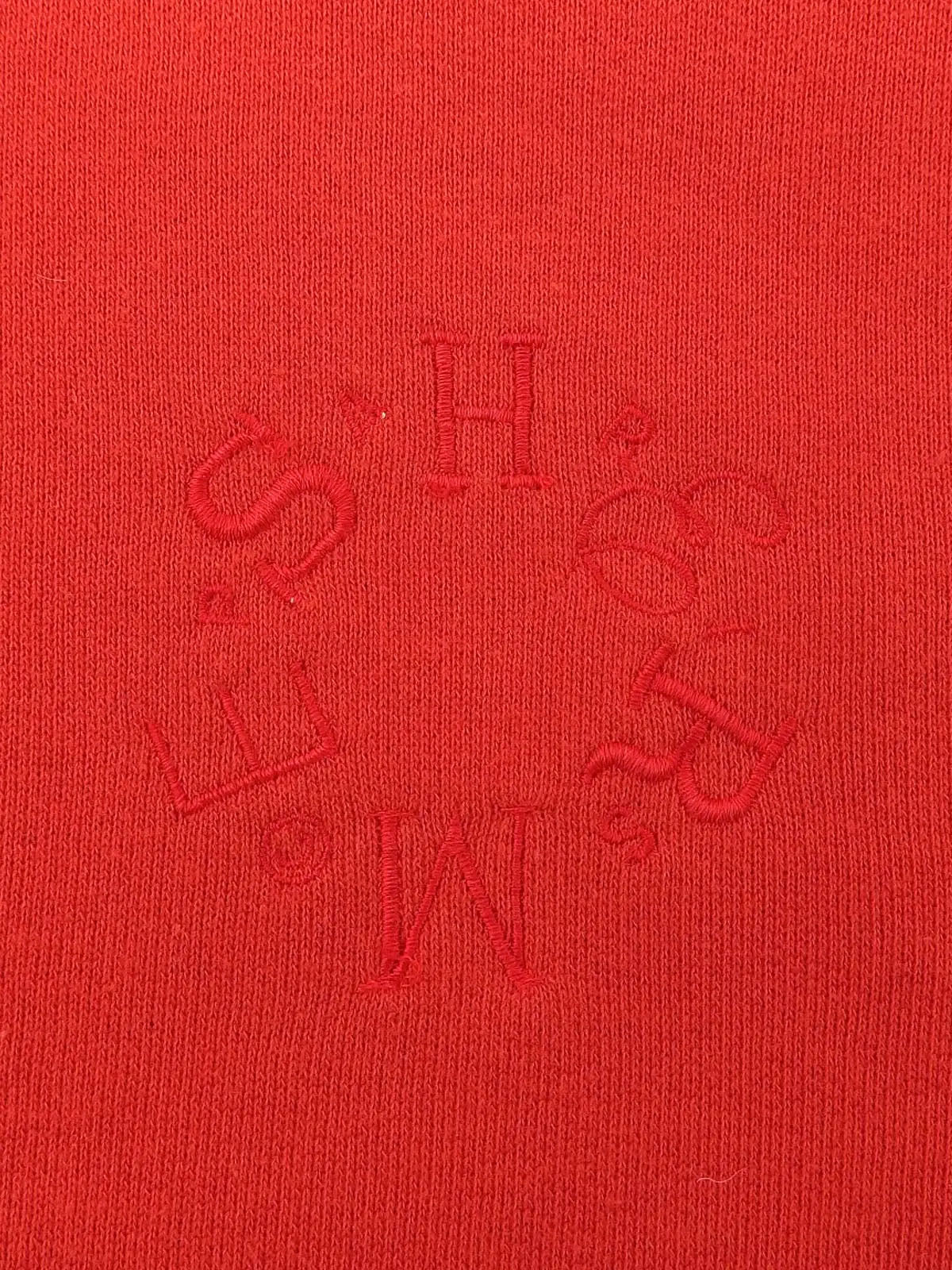 ロゴ刺繍ボトルネックスウェット　レッド