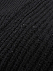 Logo Zip-Up Design Knit Sweater in Black