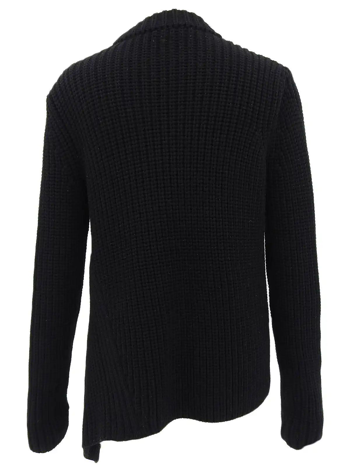 Logo Zip-Up Design Knit Sweater in Black