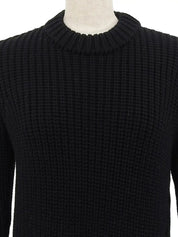 Logo Zip-Up Design Knit Sweater in Black