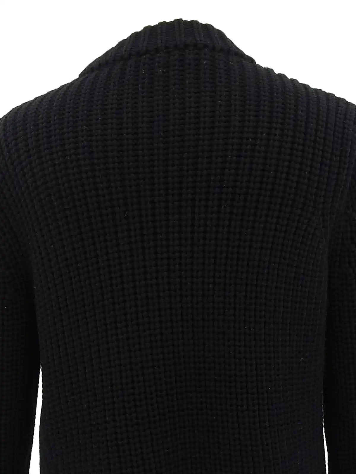 Logo Zip-Up Design Knit Sweater in Black