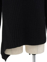 Logo Zip-Up Design Knit Sweater in Black
