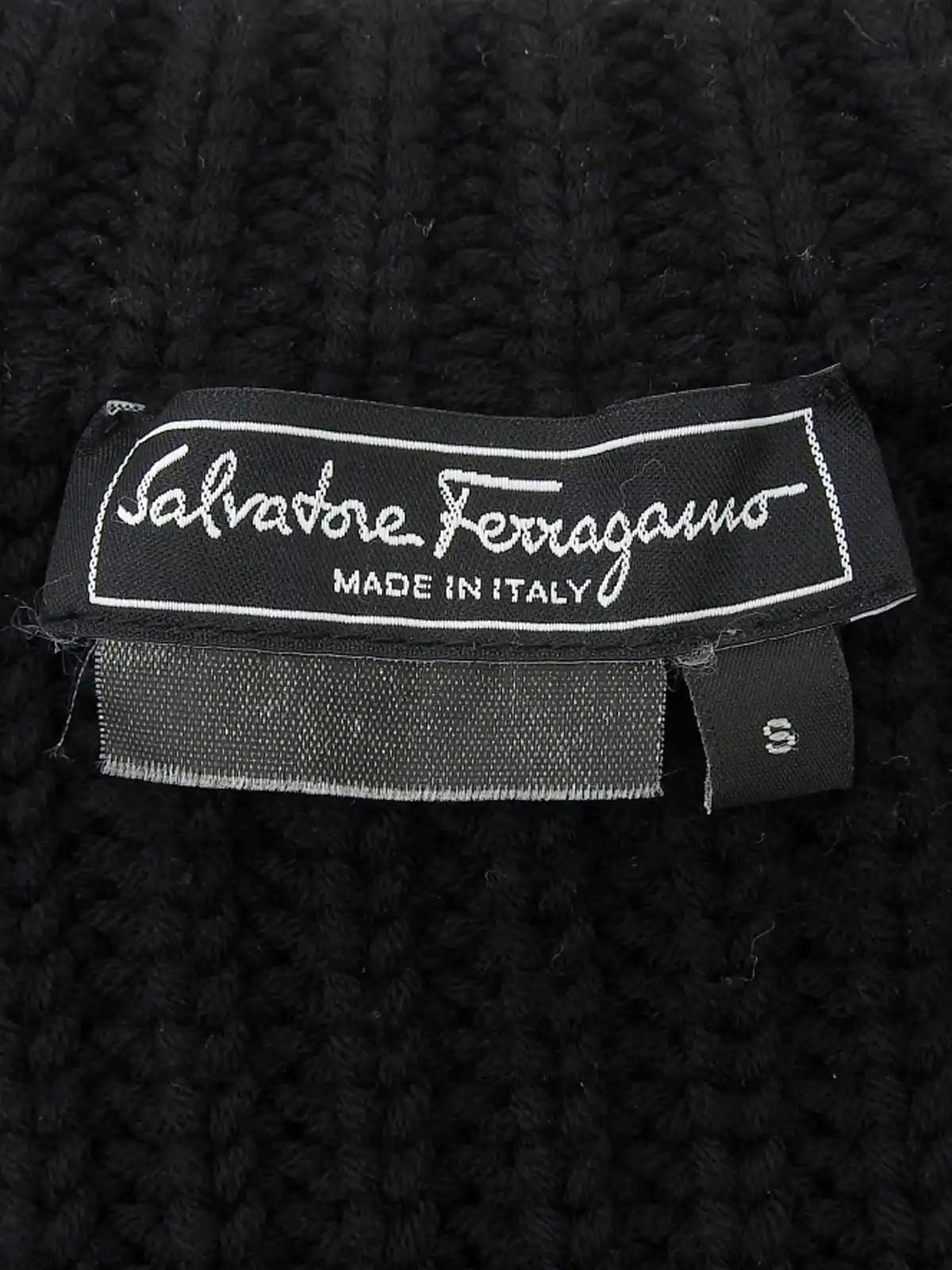 Logo Zip-Up Design Knit Sweater in Black