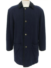 Navy Logo Button Coat