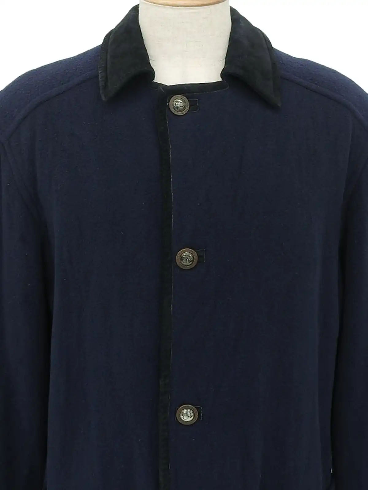 Navy Logo Button Coat