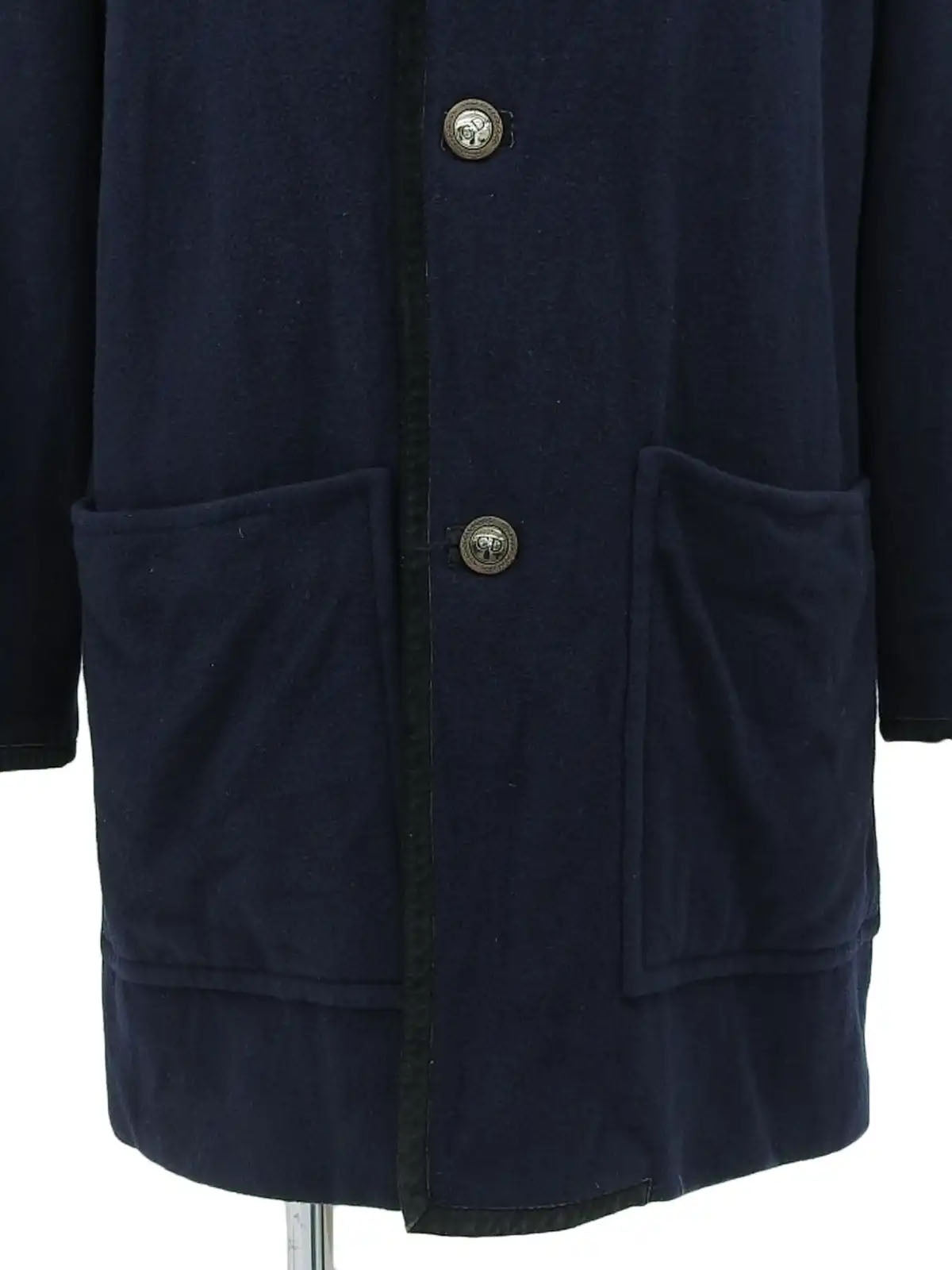 Navy Logo Button Coat