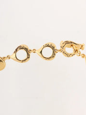 Heart Motif Color Stone Necklace Gold/Blue