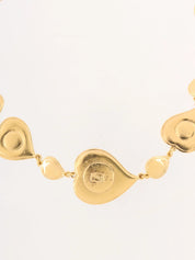Heart Motif Color Stone Necklace Gold/Blue