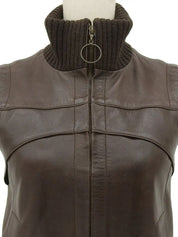 Brown leather vest