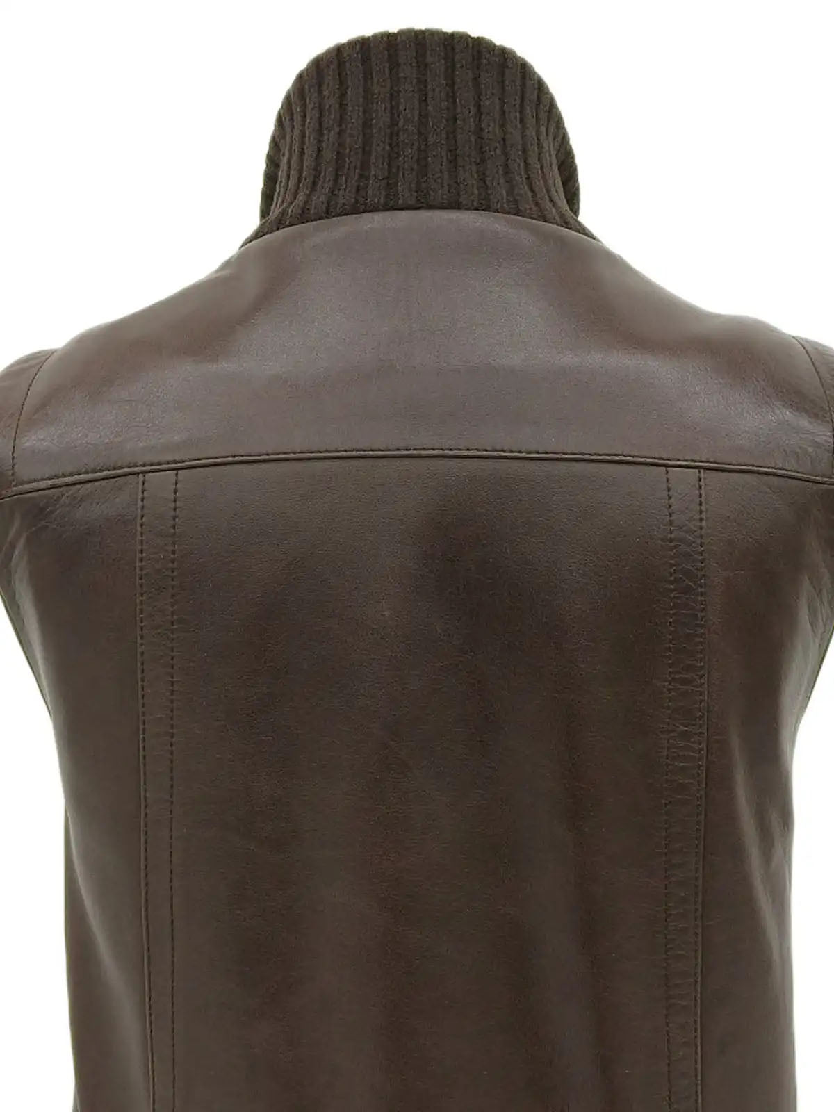 Brown leather vest
