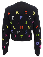 2001 CC Mark Plate Logo Embroidered Knit Sweater Black/Multi