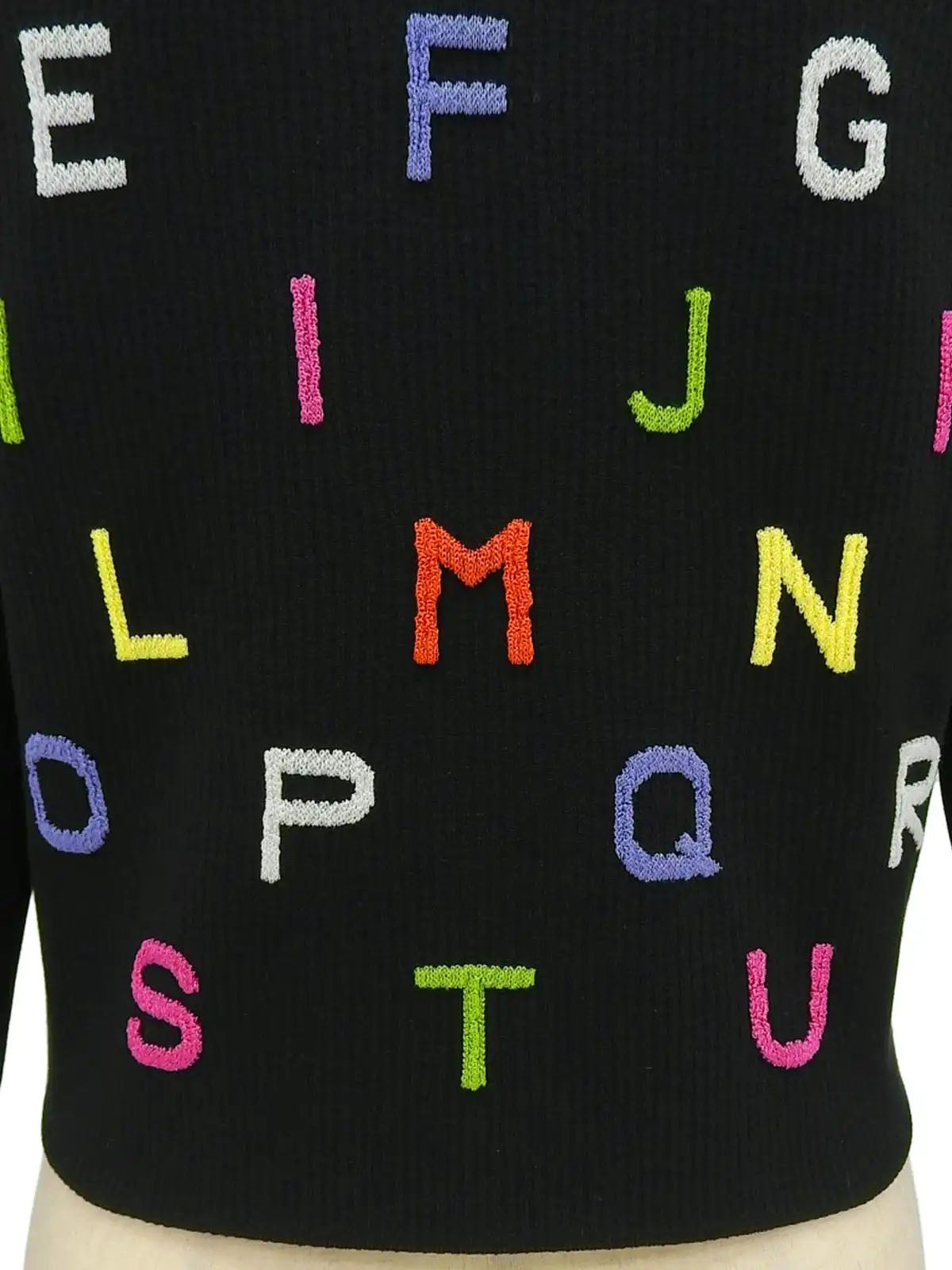 2001年製　CCマークプレートロゴ刺繍ニットセーター　ブラック／マルチ