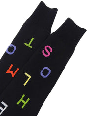 2001年製　CCマークプレートロゴ刺繍ニットセーター　ブラック／マルチ