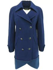 1996 Wool CC Mark Button Coat Blue
