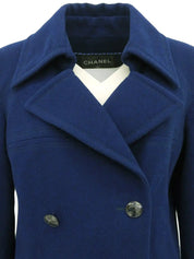 1996 Wool CC Mark Button Coat Blue